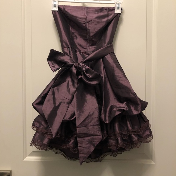 Forever 21 Dresses & Skirts - XX1 Purple Bubble Lace Party Prom Strapless Dress
